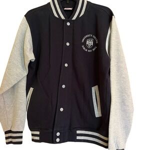 FDM University College Dublin Varsity Jacket Navy Gray Men's Medium FV001